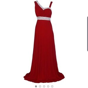 New Red Floor Length Formal Dress